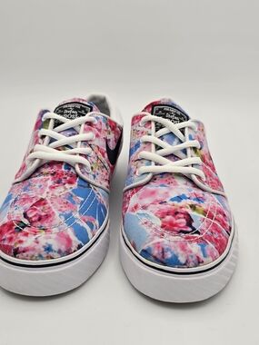 Nike Kids Floral Canvas Sneakers 6Y - Pink Blue Skatebroading Comfortable Casual